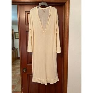 H&M plunging V neck chunky crochet swim cover up Small